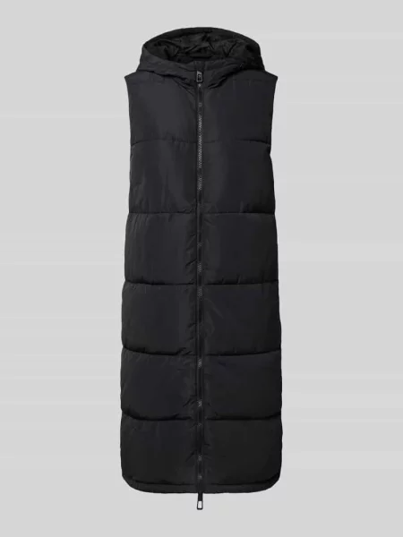 Kamizelka pikowana o kroju regular fit z kapturem model ‘ALINA’ Only czarna