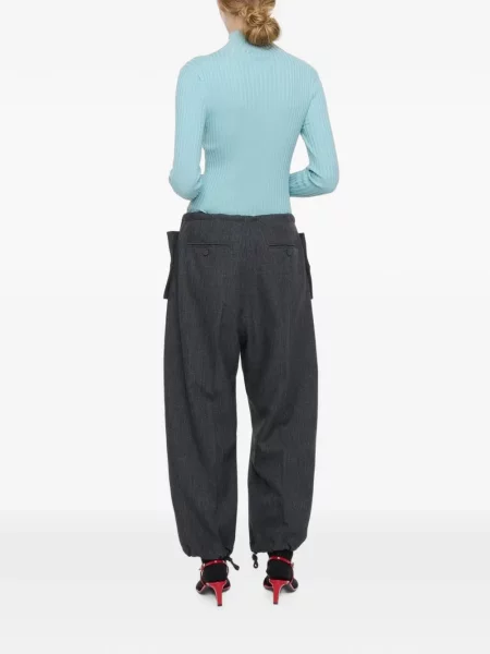 Pantaloni cargo Plan C cu cordon gri