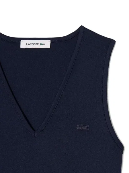 Rochie midi Lacoste cu decolteu în V albastru