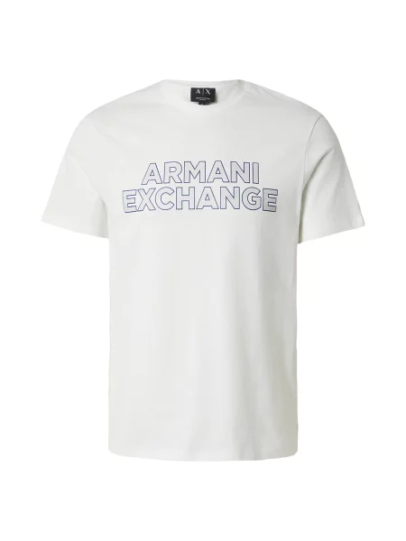 ARMANI EXCHANGE Tricou bleumarin / murdar alb