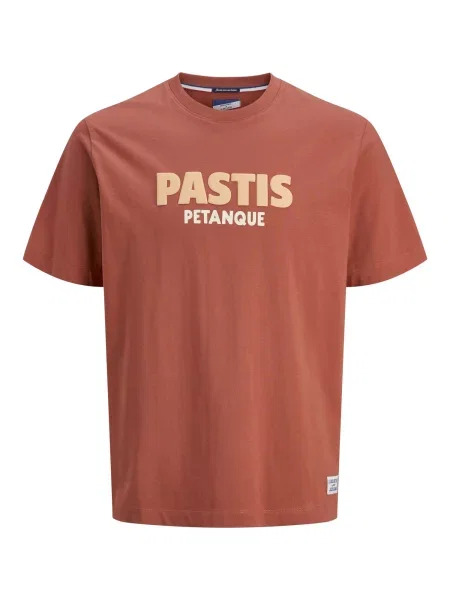 JACK & JONES Tricou Amalfi / crem / roșu pepene bej