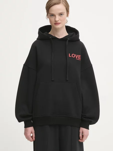 Fiorucci bluza Kissing Angels Love Print Relaxed z kapturem z nadrukiem czarny