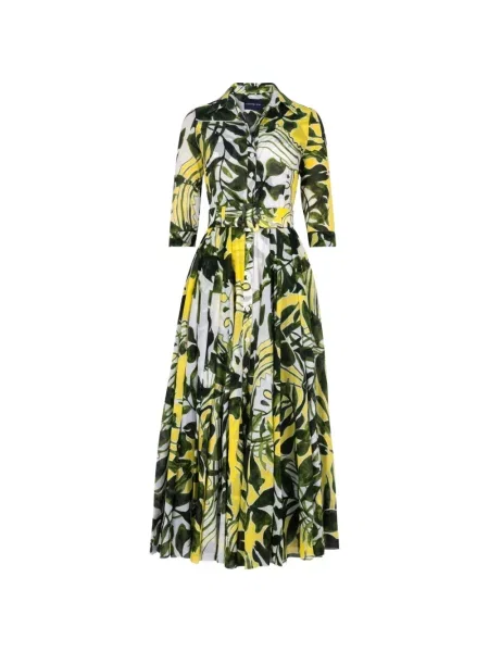 Rochie Samantha Sung cu model floral cu imagine verde