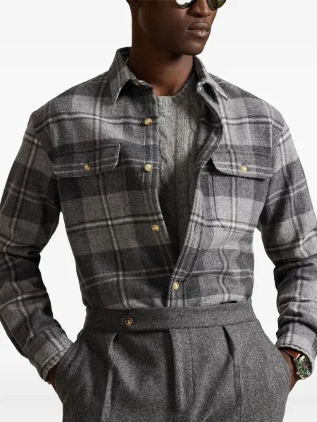 Czapka z daszkiem Polo Ralph Lauren w kratkę z twillu biznesowa niebieska