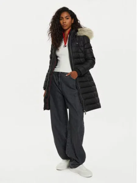 Tommy Jeans Vatovaná bunda Essential černá