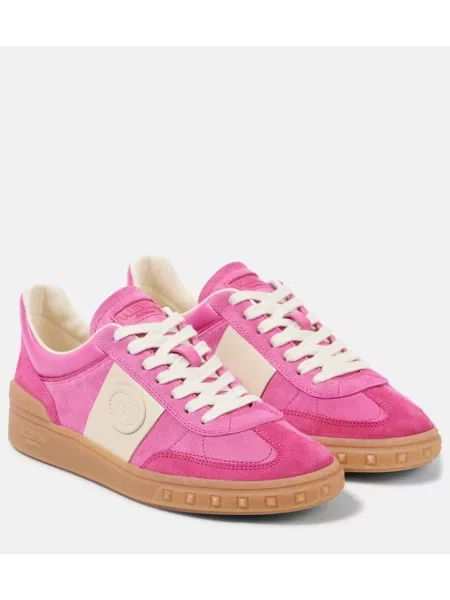 Sneakerși Valentino Garavani din piele de căprioară roz