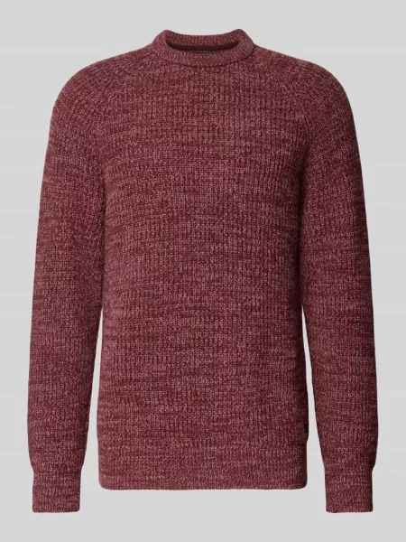 Sweter z dzianiny z czystej bawełny model BARBOUR HORSEFORD' czerwony