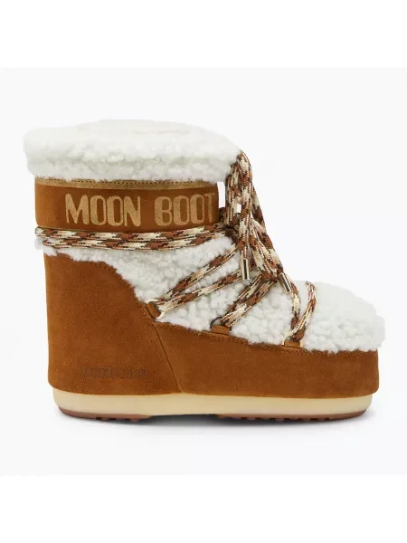 Ghete de zăpadă pentru femei Moon Boot Icon Low Shearling whisky/off white alb