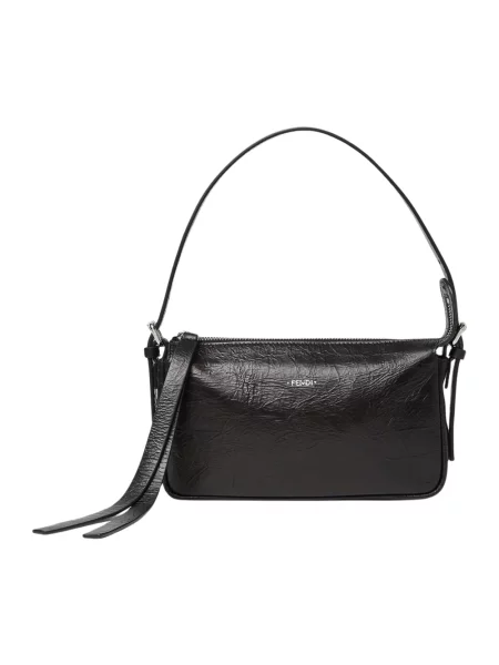 Top Fendi skórzany czarny