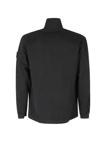 Keprová košile Stone Island s kamínky černá