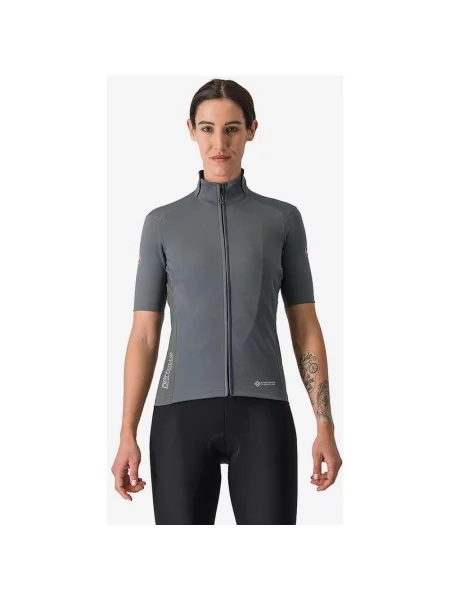 Koszulka rowerowa Castelli Perfetto RoS 2 Wind Rosso Corsa GORE-TEX INFINIUM™ krótki rękaw głęboki S szary