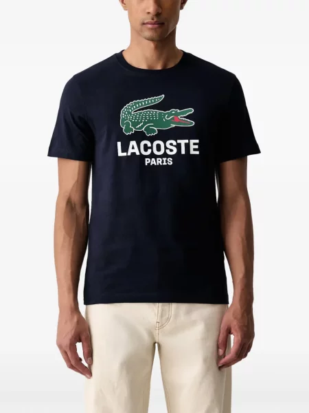 Scurt tricou Lacoste cu imagine albastru