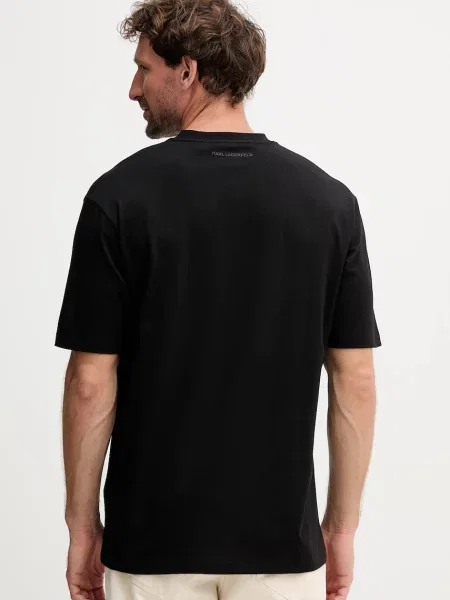 Karl Lagerfeld tricou din cu imprimeu negru