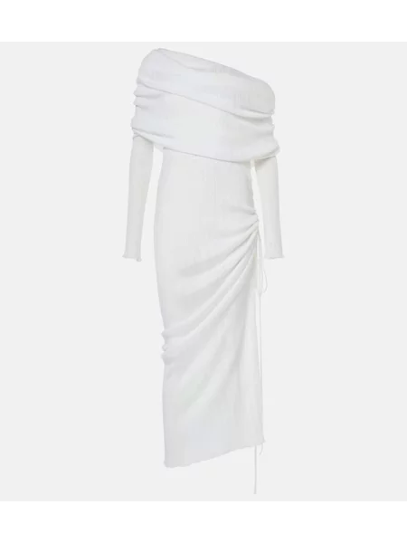 Maksi sukienka maxi Alaïa garniturowa biała