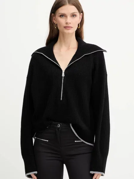 Pinko pulover din amestec de lână negru