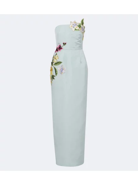 Rochie Oscar De La Renta cu broderie de mătase cu model floral