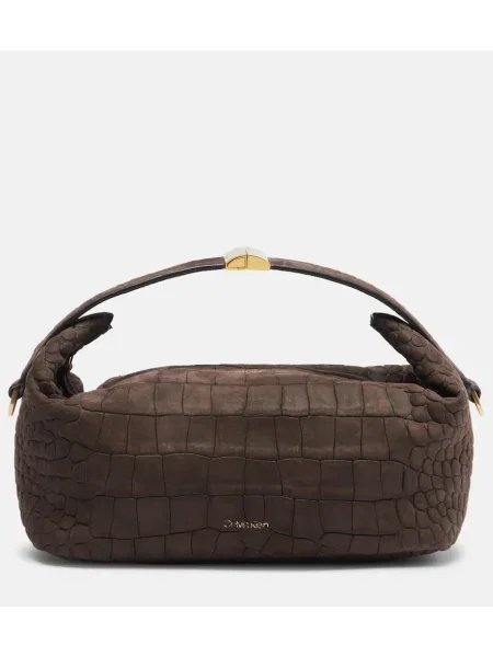 Mała torebka skórzana Calvin Klein Collection skórzana brązowa