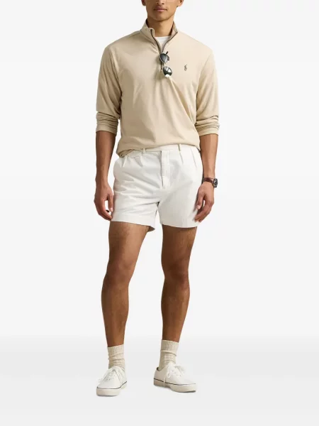 Pletene sportske kratke hlače Polo Ralph Lauren s printom bijela