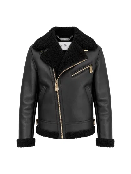 Kurtka skórzana Philipp Plein czarna