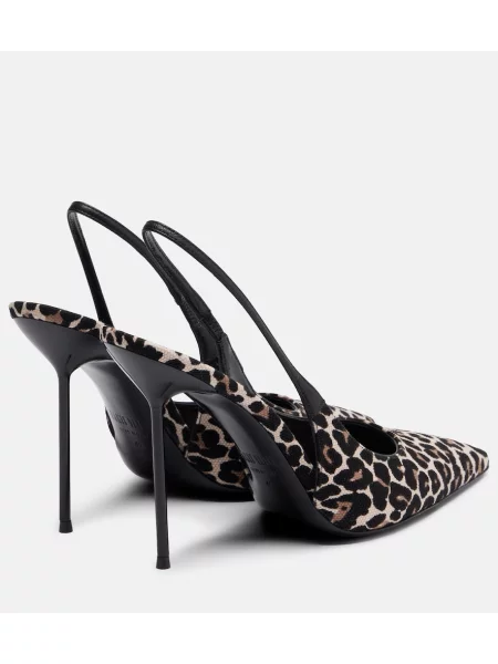 Pantofi cu toc Paris Texas cu imagine cu model leopard slingback maro