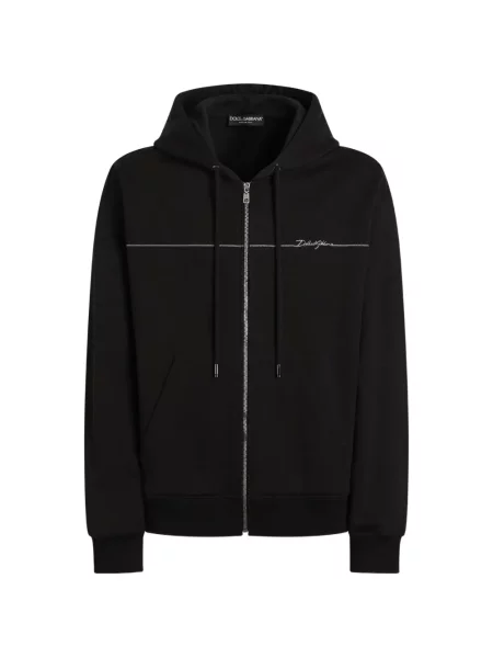 Hanorac cu glugă Dolce & Gabbana cu glugă negru