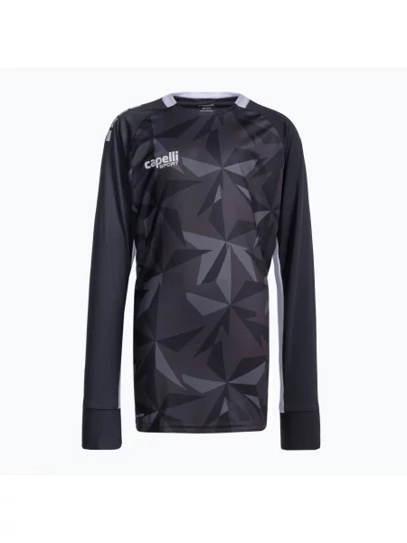 Tricou de fotbal pentru copii Capelli Pitch Star Goalkeeper negru/alb pentru copii alb