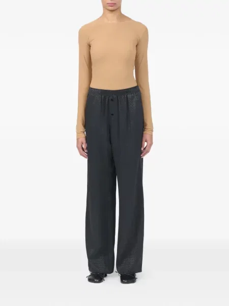 Pantaloni Mm6 Maison Margiela din jacard gri
