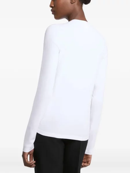 Koszulka Michael Kors Collection z okrągłym dekoltem koronkowa dzwony czarna