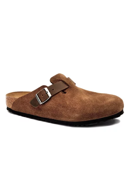 Birkenstock papucs velúrból Boston barna