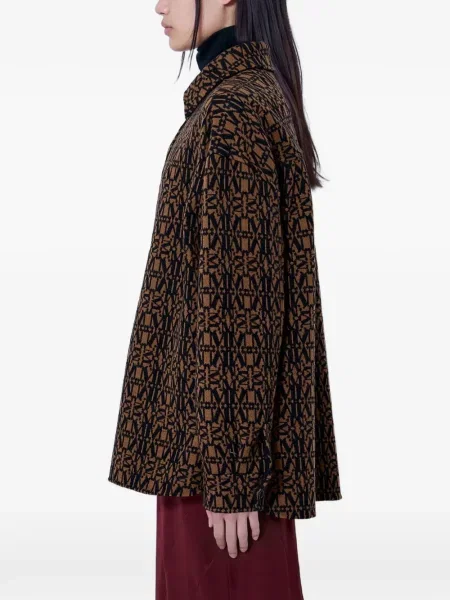 Vlněná reverzibilní péřová bunda Max Mara černá