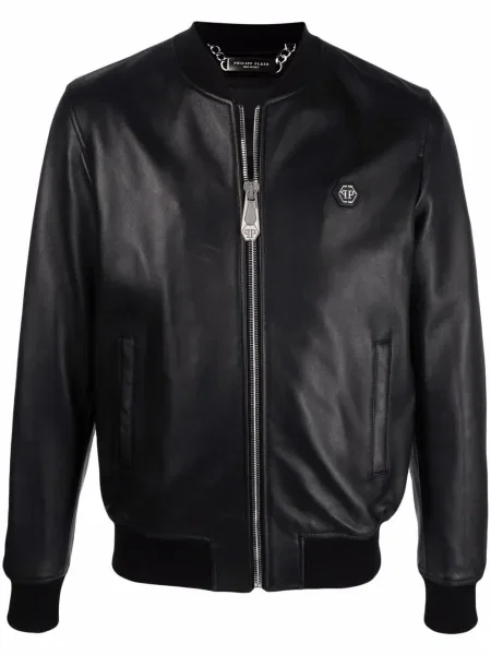 Geanta de piele Philipp Plein negru