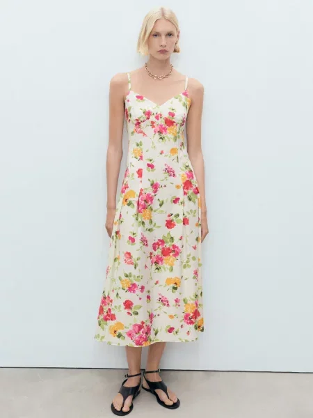 Сукня міді MANGO мультиколор