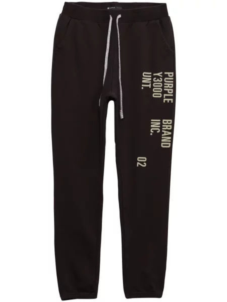 Běžecké kalhoty Purple Brand s potiskem černé