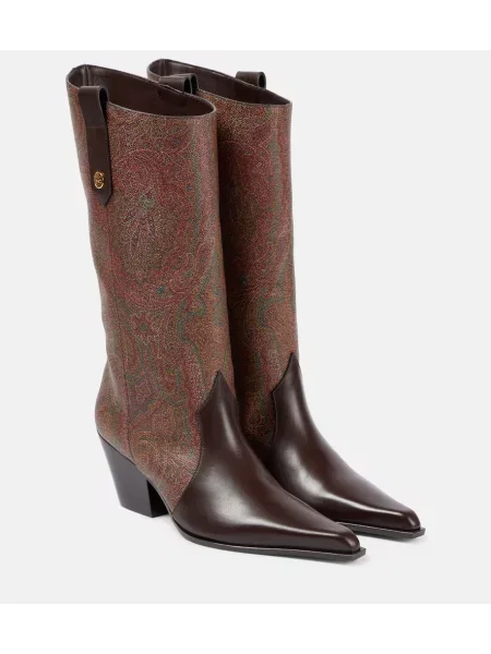 Žakárové kozačky Etro s paisley potiskem