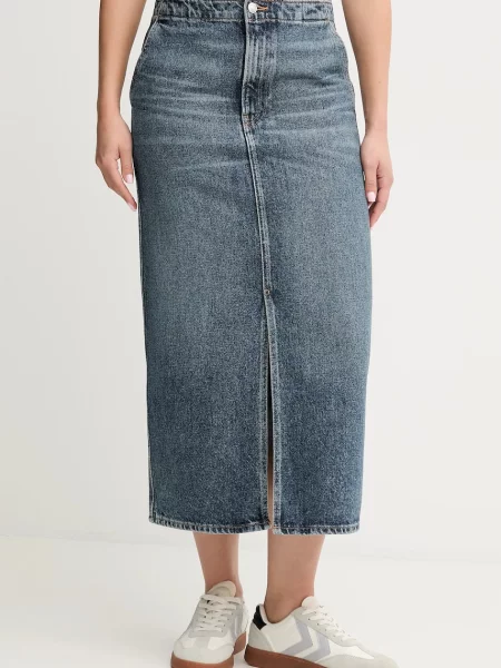 Calvin Klein Jeans spódnica jeansowa midi ołówkowa niebieski