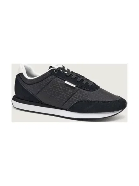 Calvin Klein Sneakers RETRO RUNNER | piele întoarsă negru