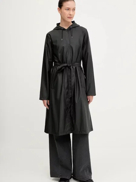 Яке Rains A-Line Longer W Jacket преходен модел черно