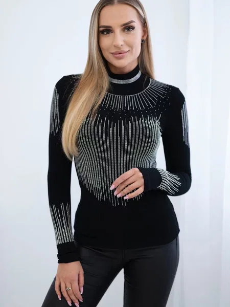 Dzianinowy golf top Kesi czarny