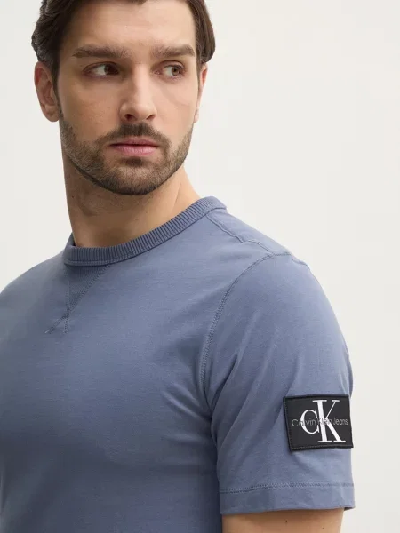 Krátky tričko Calvin Klein Jeans s krátkymi rukávmi modrá
