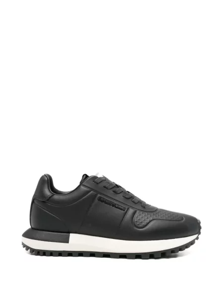 Sneakerși Emporio Armani din piele cu autograf negru