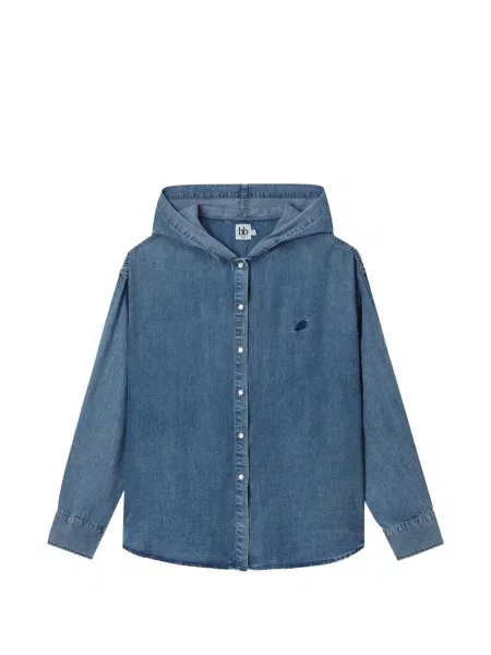 Cămașă din denim B+ab cu glugă albastru