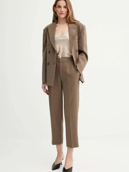 Штани ISABELLE BLANCHE прямі висока посадка зелений