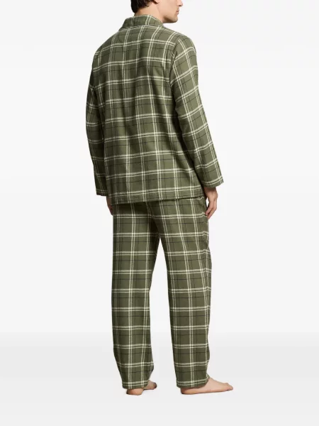 Șosete Polo Ralph Lauren cu broderie în carouri de flanelă verde
