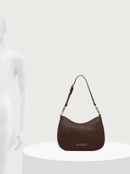 Кожаная сумка хобо Love Moschino