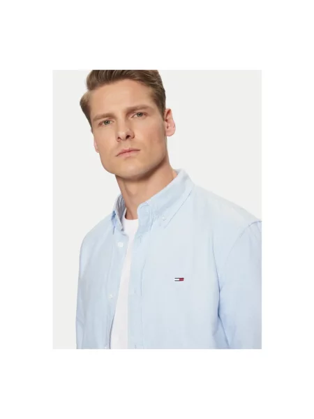 Koszula dżinsowa Tommy Jeans z logo z twillu niebieska