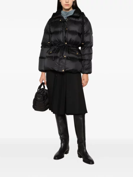 Geacă Moncler cu glugă negru