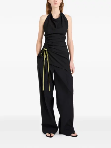 Top Proenza Schouler cu volane negru