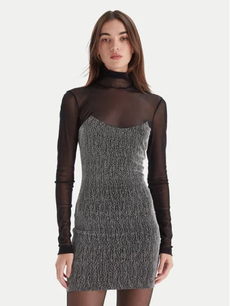 Simona Corsellini Коктейлна рокля Сребрист черно