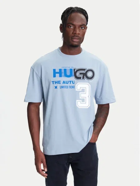 HUGO Tricou Nesite albastru