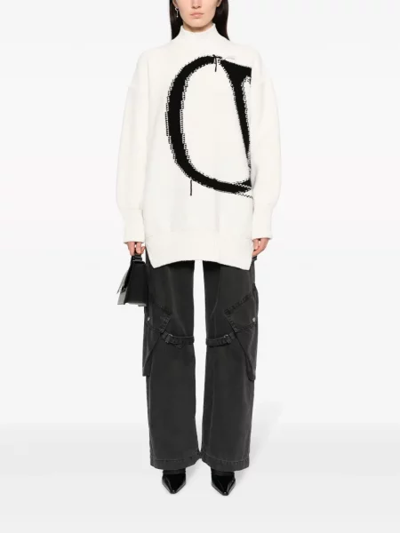 Maksi megztinis Off-white balta